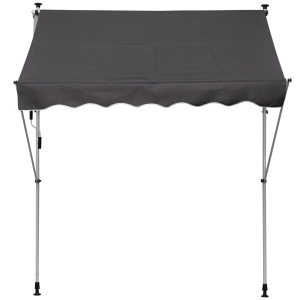 Outsunny Toldo Manual Retrátil 200x150x170-280cm com Manivela para Terraço Balcão Jardim Pátio Cinza