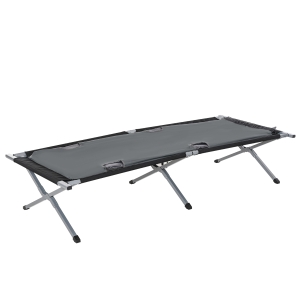Outsunny Cama de acampamento dobrável de alumínio com bolsa de transporte portátil carga 114 kg 210x86x42 cm cinza