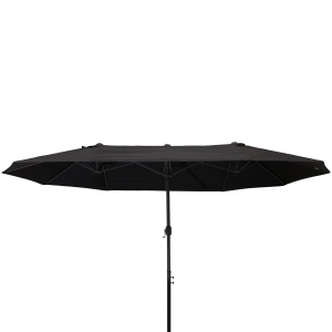Outsunny Grande Guarda-sol duplo com manivela anti-UV jardim 460x240 cm Preto
