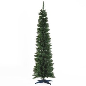 HOMCOM Árvore de Natal Artificial 180cm Ignífugo com 390 Pontas de Ramo PVC e Suporte de Metal Decoração de Natal para Interiores Fácil de Montar Verde
