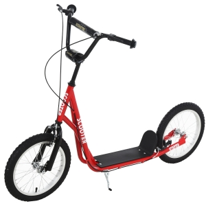 HOMCOM trotinete para crianças acima de 5 anos de altura ajustável com pneus Freio Vermelho