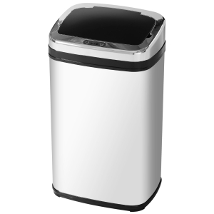 HOMCOM Lixeira de 30L com Sensor Detector de Movimento Automático em Aço Inoxidável 33x25x58cm