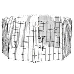 PawHut Parque Perros Jaula Plegable Mascotas Cerca Entrenamiento Cachorros 8 Vallas (71x91,5 cm)