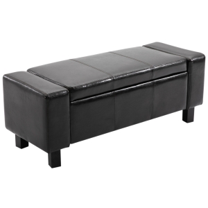 HOMCOM Banc avec Rangement en Simili Noir