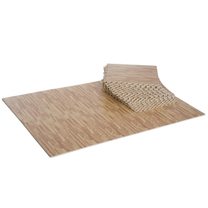 Homcom Tapis Interconnectables en Mousse Marron 62 x 62 x 1,5 cm