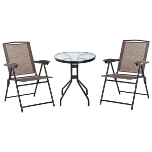 Outsunny Ensemble de Jardin Multi-positions Marron 60 x 60 x 70 cm