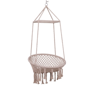 Outsunny Chaise suspendue hamac de voyage respirant portable dim. 80L x 50l x 150H m coton polyester beige