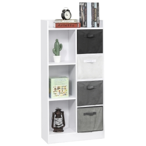 Meuble de rangement blanc 3 niches + 4 tiroirs non tissé