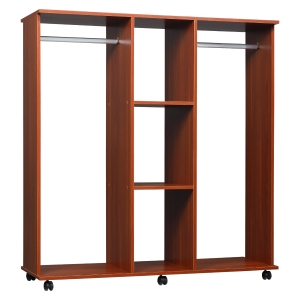 Armoire penderie 120L x 40l x 128H cm aspect bois d'acajou