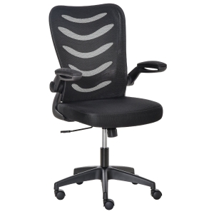 Chaise de bureau ergonomique accoudoirs relevables maille polyester noir