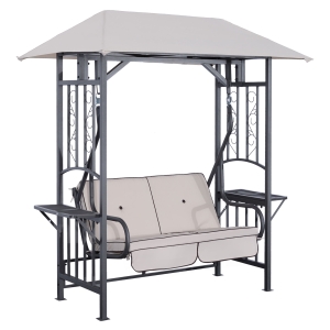 Balancelle de jardin convertible 3 places beige
