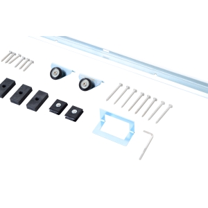 Homcom Kit de Montage Porte Coulissante Gris 68 x 34 x 16,5 cm