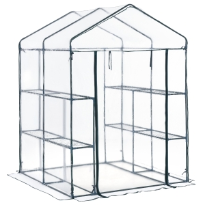 Outsunny Serre de Jardin Transparente 143 x 143 x 195 cm
