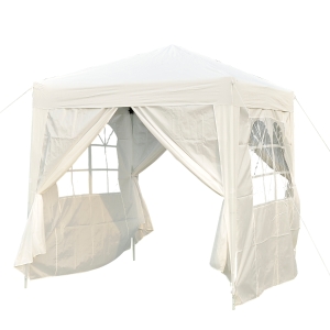 Outsunny Pavillon de Jardin Blanc 2 x 2 x 2,55 m