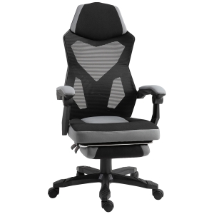 Fauteuil gaming inclinable réglable avec repose-pied tissu maille