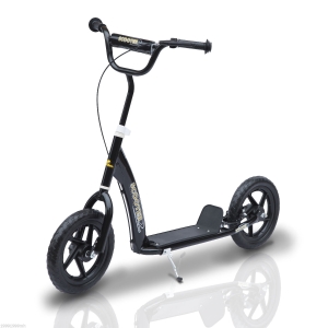 Homcom Trottinette pour Enfant en Métal Noir 120L x 52I x 80-88H cm