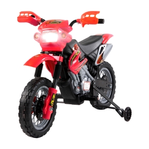 Homcom Moto Cross Électrique Enfant en Métal Rouge 110 x 41 x 67 cm