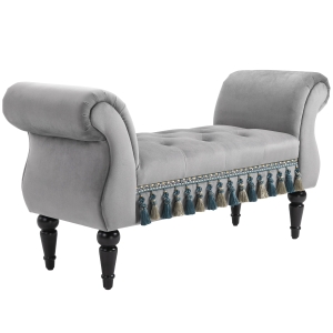Banc banquette capitonnée design revêtement velours