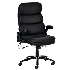 Fauteuil de bureau direction massant inclinable synthétique noir