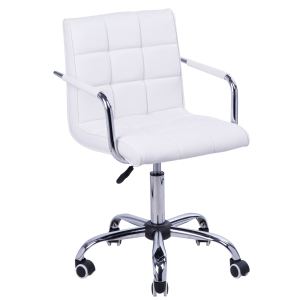 HOMCOM Fauteuil de bureau blanc