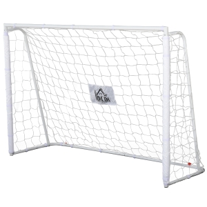 But de football châssis métal filet PE - piquets & outil inclus - blanc