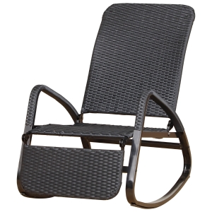 Rocking chair extérieur style cosy résine tressée