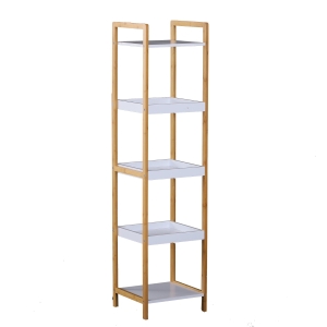 Homcom Etagère en bambou de salle de bain étagère 32L x 30l x 130H cm