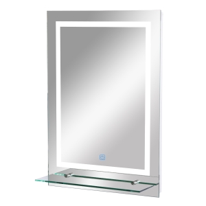 Homcom Miroir de Salle de Bain Lumineux LED Blanc 50 x 4 x 70 cm