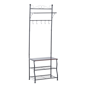Homcom Portant à Vêtements Style Néo-Rétro Noir 60 x 35 x 175 cm