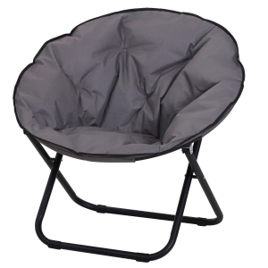 Outsunny Loveuse fauteuil rond de jardin fauteuil lune papasan pliable grand confort 80L x 80l x 75H cm grand coussin fourni oxford gris