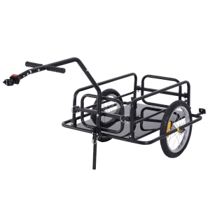Homcom Remorque de Transport pour Vélo en Acier Noir 156 x 72 x 82 cm