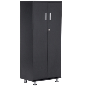 Armoire de bureau verrouillable 2 étagères gris foncé