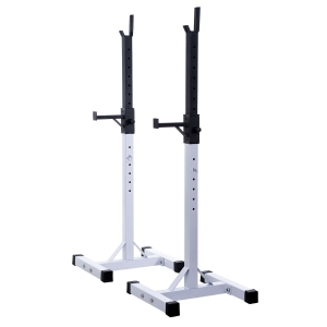 Homcom Support de Musculation pour Barre Longue Blanc 52 x 80 x 163 cm