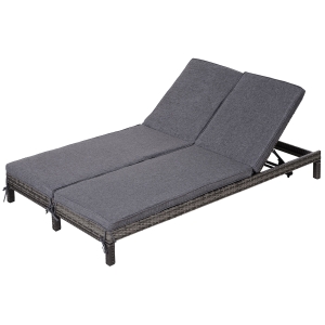 Bain de soleil transat 2 places grand confort matelas inclus