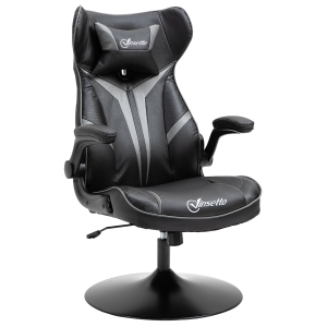 Fauteuil gaming réglable tétière accoudoirs relevables métal PVC