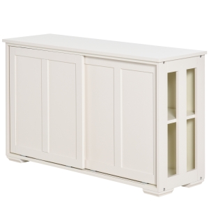 Buffet 2 portes coulissantes étagère réglable blanc
