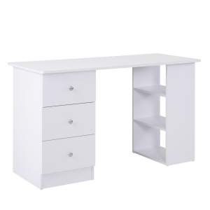 Homcom Bureau Multimédia Multi-Rangements Blanc 120 x 49 x 72 cm