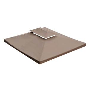 Outsunny Toit de Rechange pour Tonnelle Marron 3 x 4 m