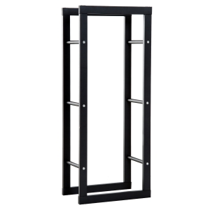 Homcom Etagère Porte Bois de Cheminée Noir 40 x 25 x 100 cm