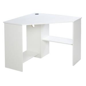 Bureau informatique bureau d'angle contemporain avec étagères panneaux particules