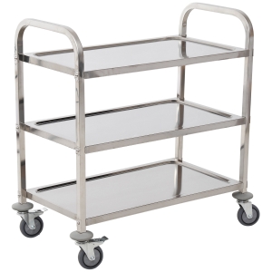 Homcom Desserte de Cuisine 3 Etagères Acier Chromé 85 x 45 x 90 cm