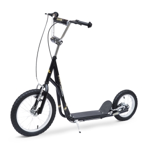Homcom Trottinette pour Enfant Grands Pneus Noir 125 x 58 x 90-100 cm