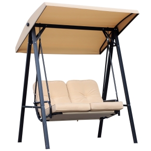 Outsunny Balancelle de Jardin Beige 2 places
