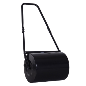 Outsunny Rouleau à gazon jardin en acier avec poignée dim. 47L x 32l x 105H cm lestage max. 30 L noir