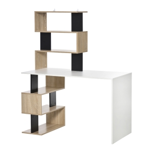 Bureau informatique design contemporain avec bibliothèque zig zag