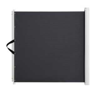 Pawhut Barrière de sécurité barrière animaux rétractable automatique 1,15L x 0,83H m teslin métal gris