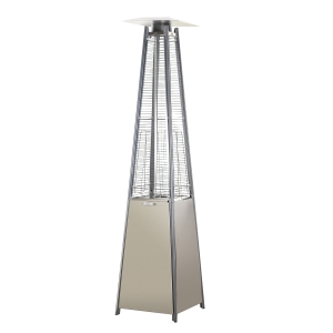 Parasol chauffant pyramide 10,5 kW puissance réglable acier inox. gris métal