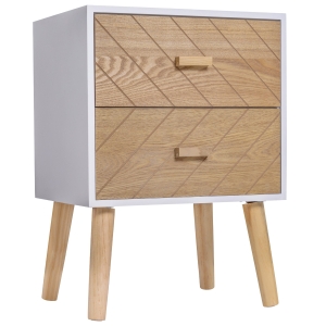 Homcom Table de Chevet Design Scandinave Blanc 40 x 30 x 56 cm