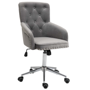Fauteuil de bureau chaise de bureau pivotant hauteur réglable velours gris