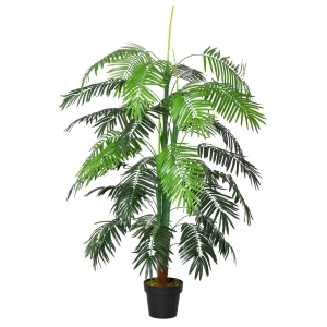 Palmier artificiel hauteur 1,7 m tronc branches lichen grandes feuilles réalistes pot inclus